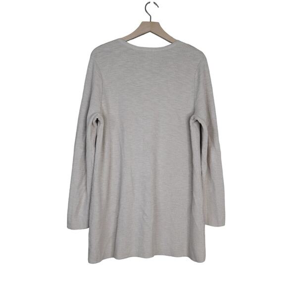 J. Jill Womens L Light Khaki V-Neck Longline Sweater - Picture 2 of 10